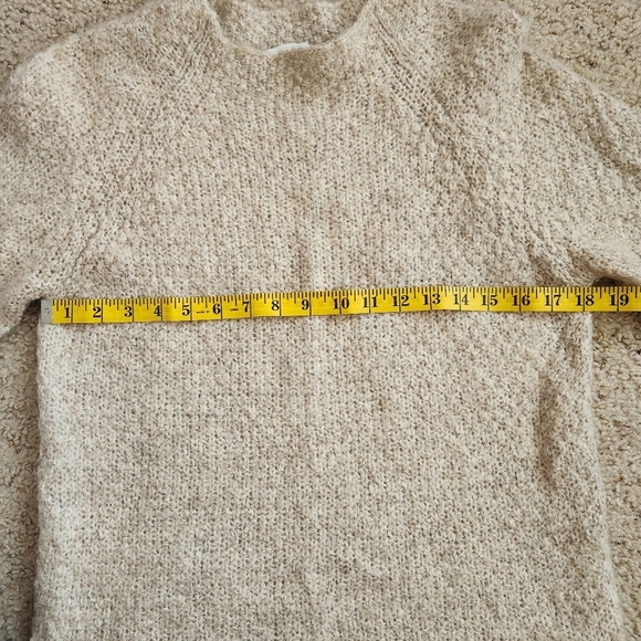 Laura Ashley Mohair Cotton Blend Mock Neck Tan Sweater Made In Italy Size Small - Picture 5 of 8